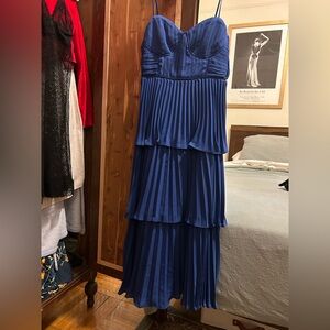 Lulu's Royal Blue Pleated Maxi Dress